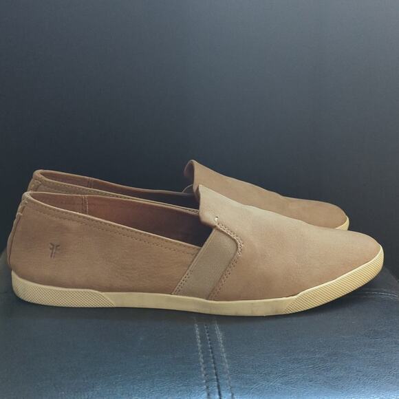 Frye Ivy Soft Nubuck Leather Cream Slide On Comfort Sneakers - Picture 3 of 6